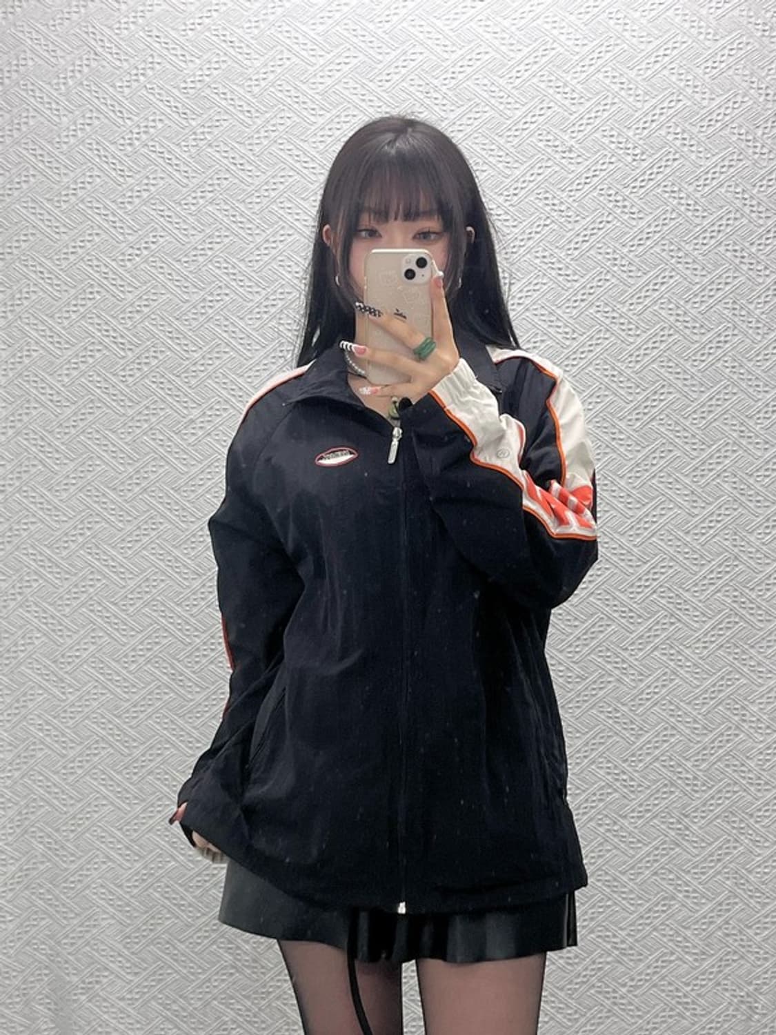 널디 올드스쿨 키치 사이드로고 오렌지 바람막이 자켓 L C10504 상품이미지2