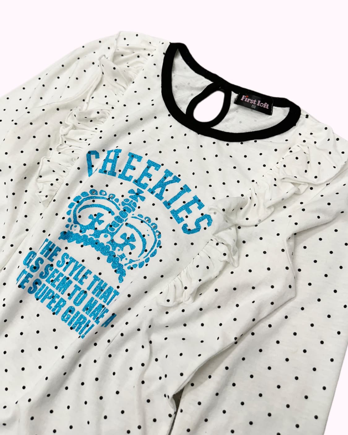 dot pattern frill crown t-shirt 상품이미지2