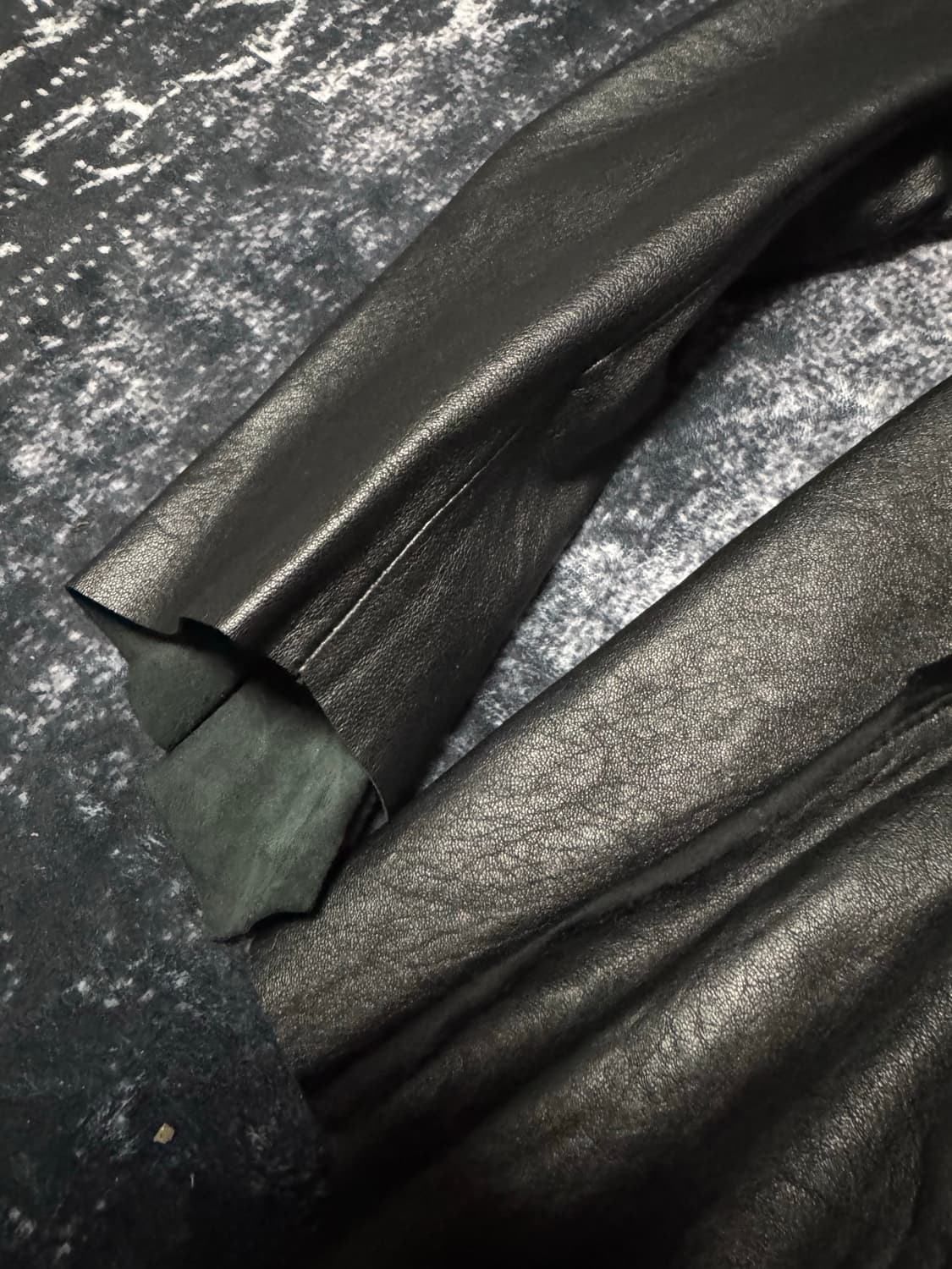 00s Mode Shirring Ramskin Leather Jacket 상품이미지5