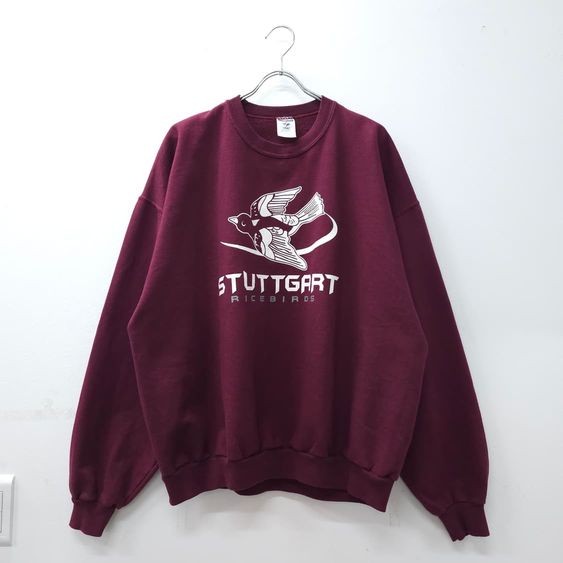 JERZEES 버건디 프린팅 맨투맨 기모 스웻셔츠 상품이미지1