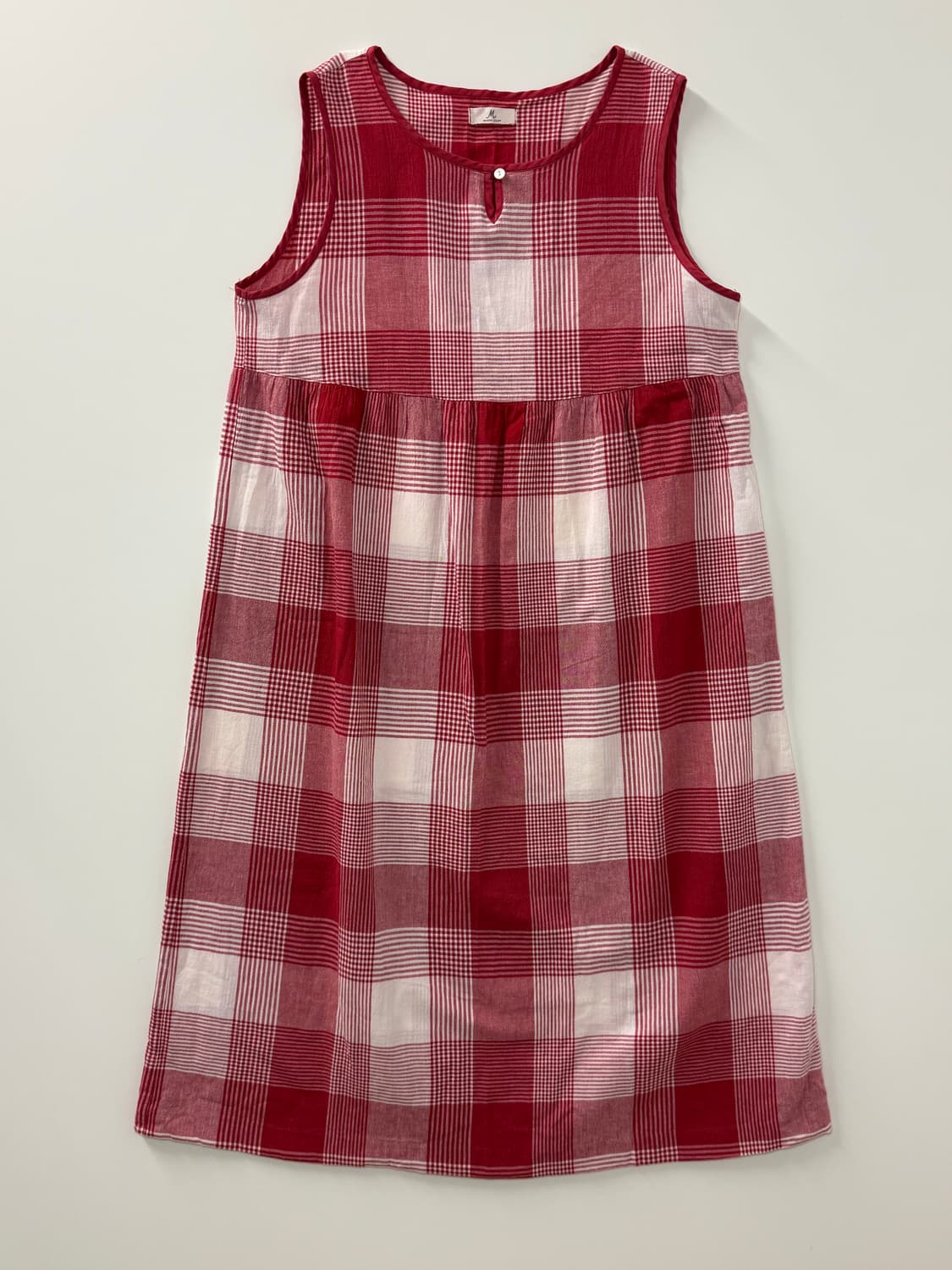 하구미 레이어드 레드체크 원피스 상품이미지2