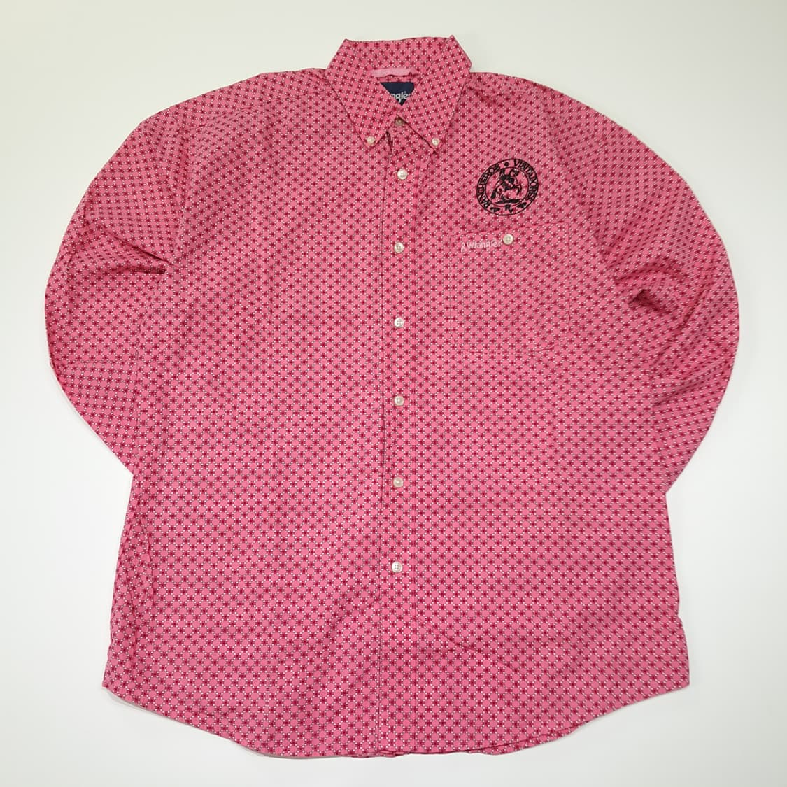 CL892 L 랭글러 핑크 리본 유방암 캠페인 유니크 자수 셔츠 남방 상품이미지1