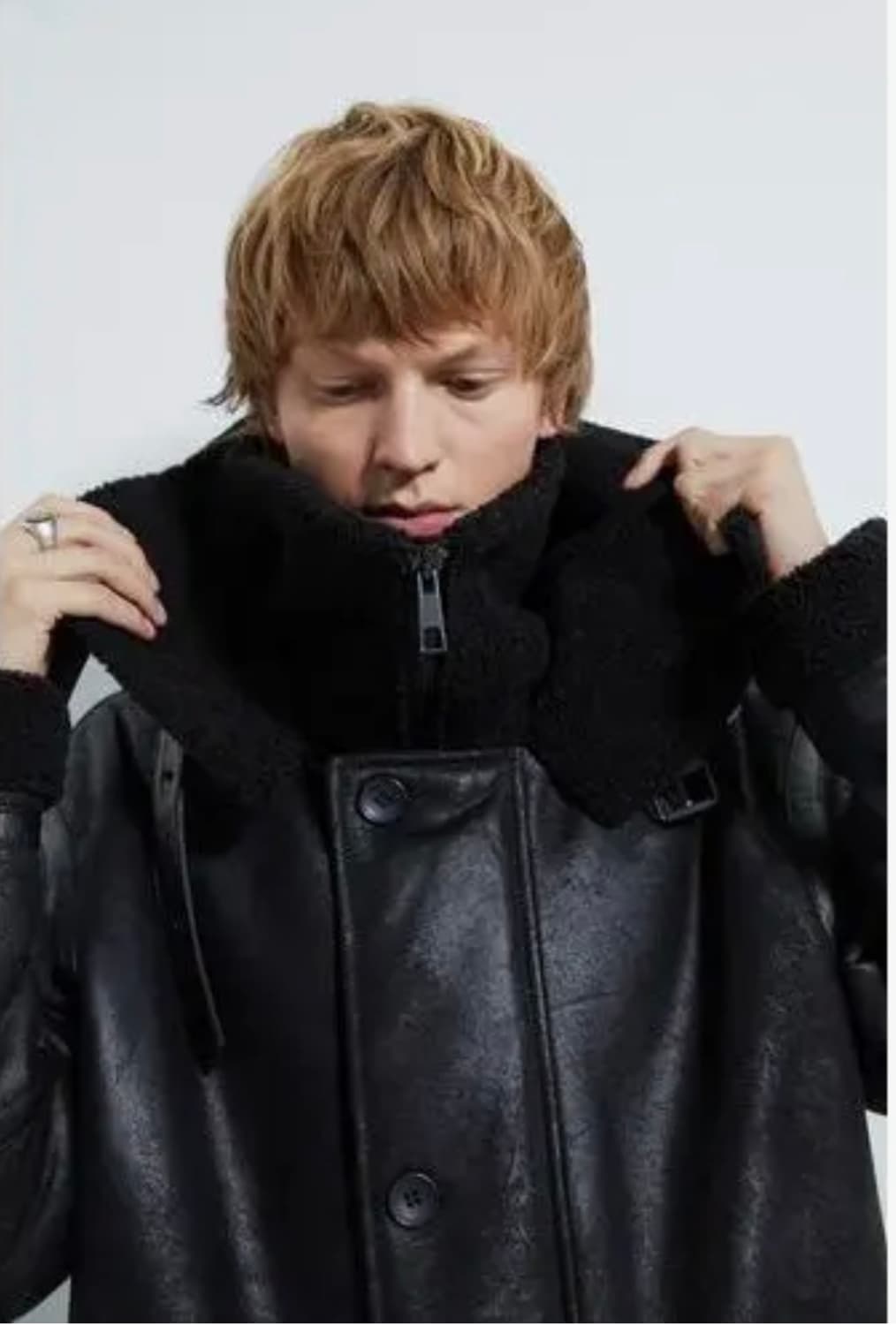 자라 블랙 롱무스탕 코트 L 상품이미지2