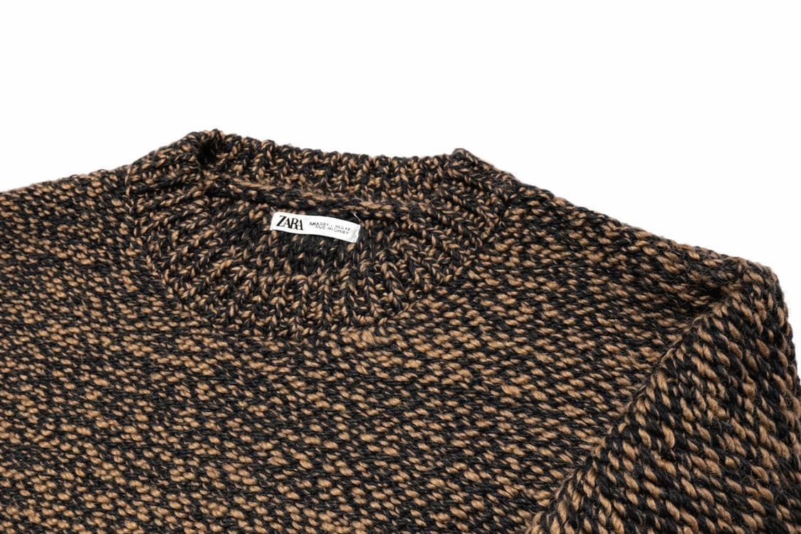 ZARA 2010s 자라 빈티지 헤비 니트 멜란지 브라운 상품이미지3