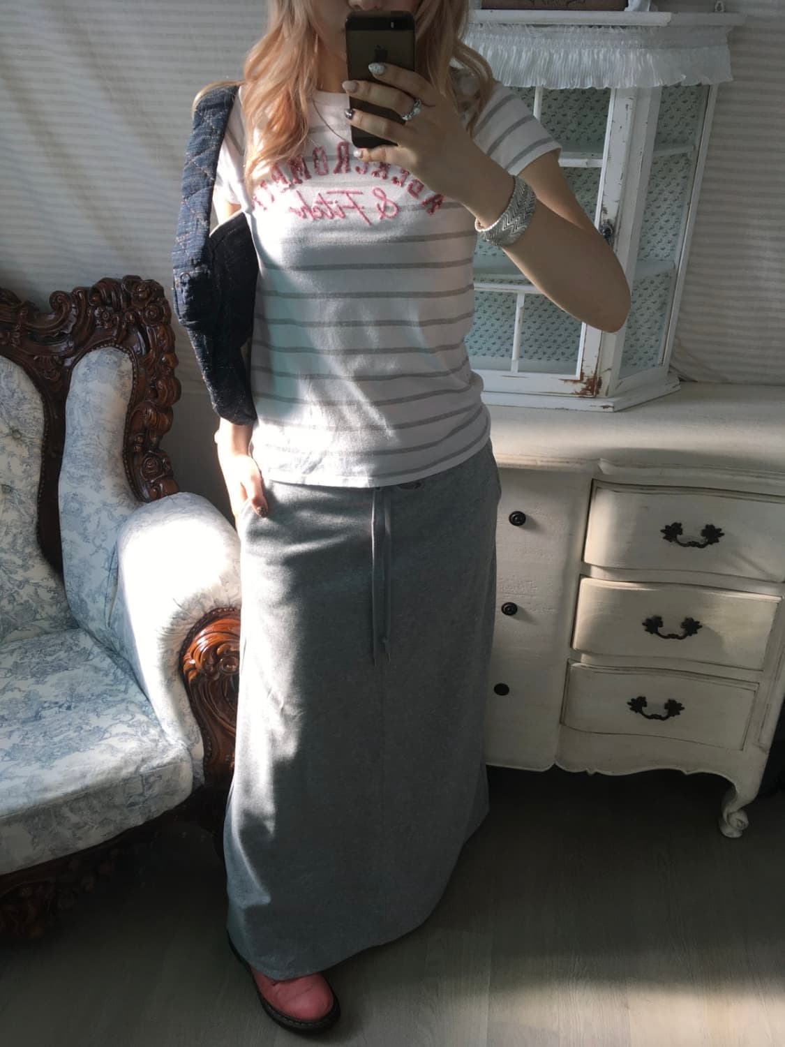 아베크롬비 abercrombie stripe pink bead 티셔츠 상품이미지3