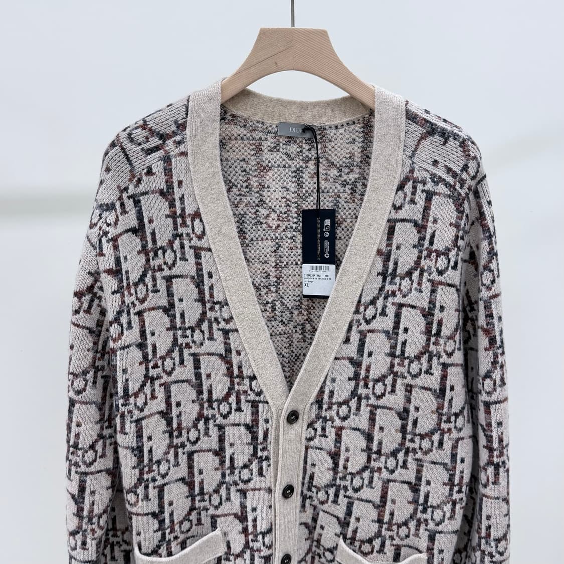 [미사용/XL] 디올 오블리크 자카드 가디건 베이지 상품이미지2