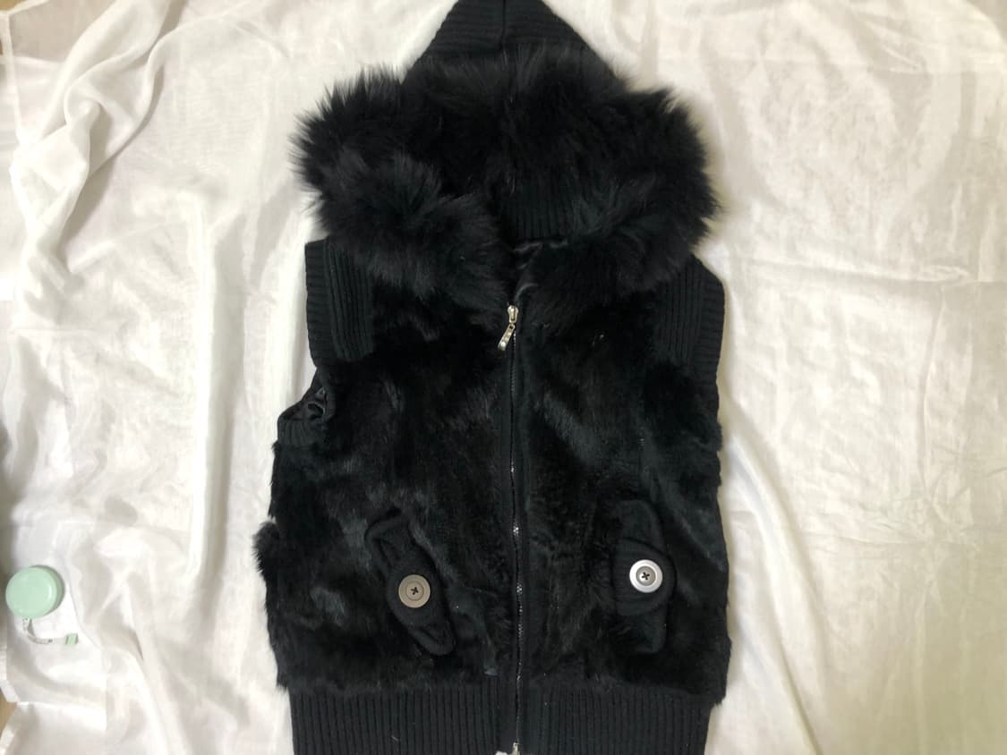 리얼퍼 조끼 와투케 펑크 핀터깔 리얼퍼 래빗퍼 폭스퍼 상품이미지4