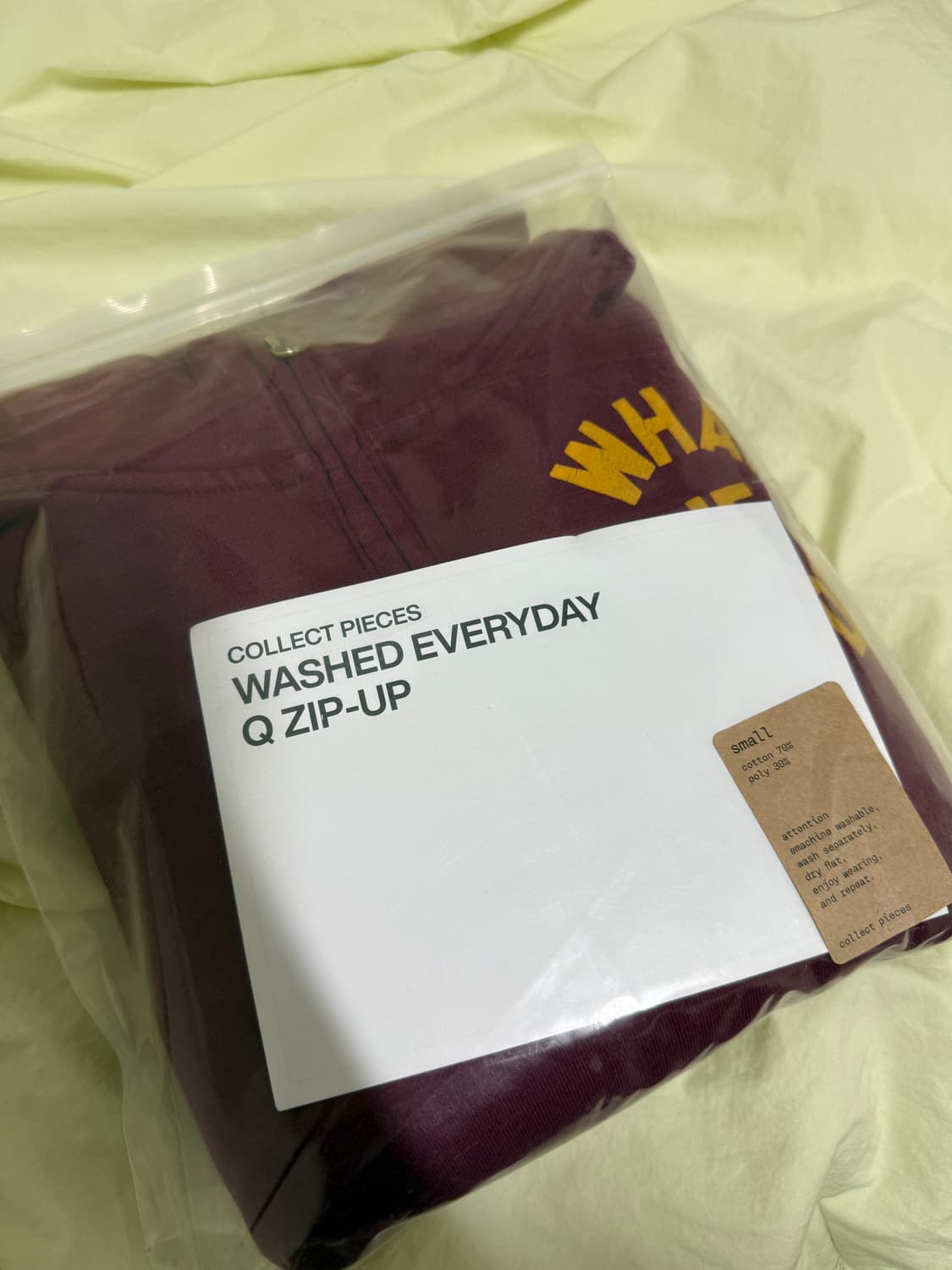 컬렉트피시스 Q 집업 스웨트 버건디 S 상품이미지2