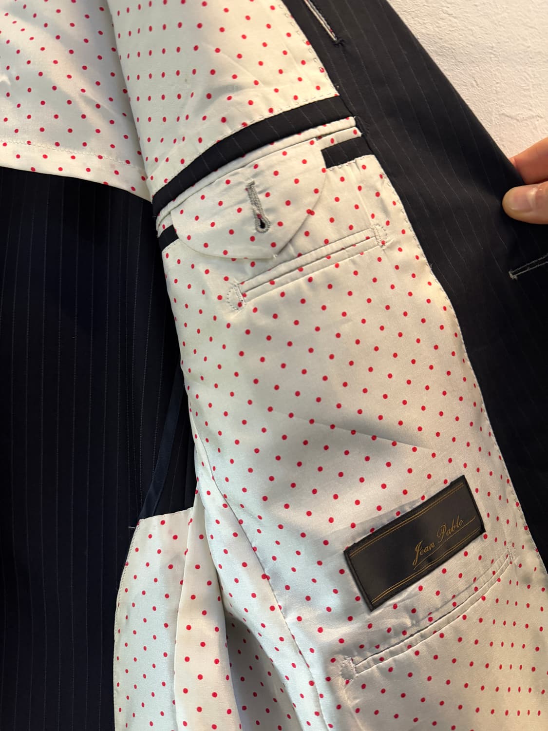 Jean Pablo 로로 피아나 울 스트라이프 블레이저 L 상품이미지5