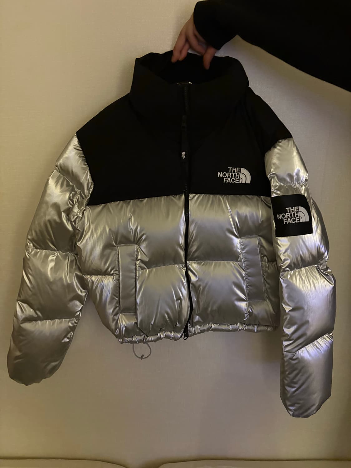 노스페이스 패딩 (은색 / 새상품) s사이즈 상품이미지2