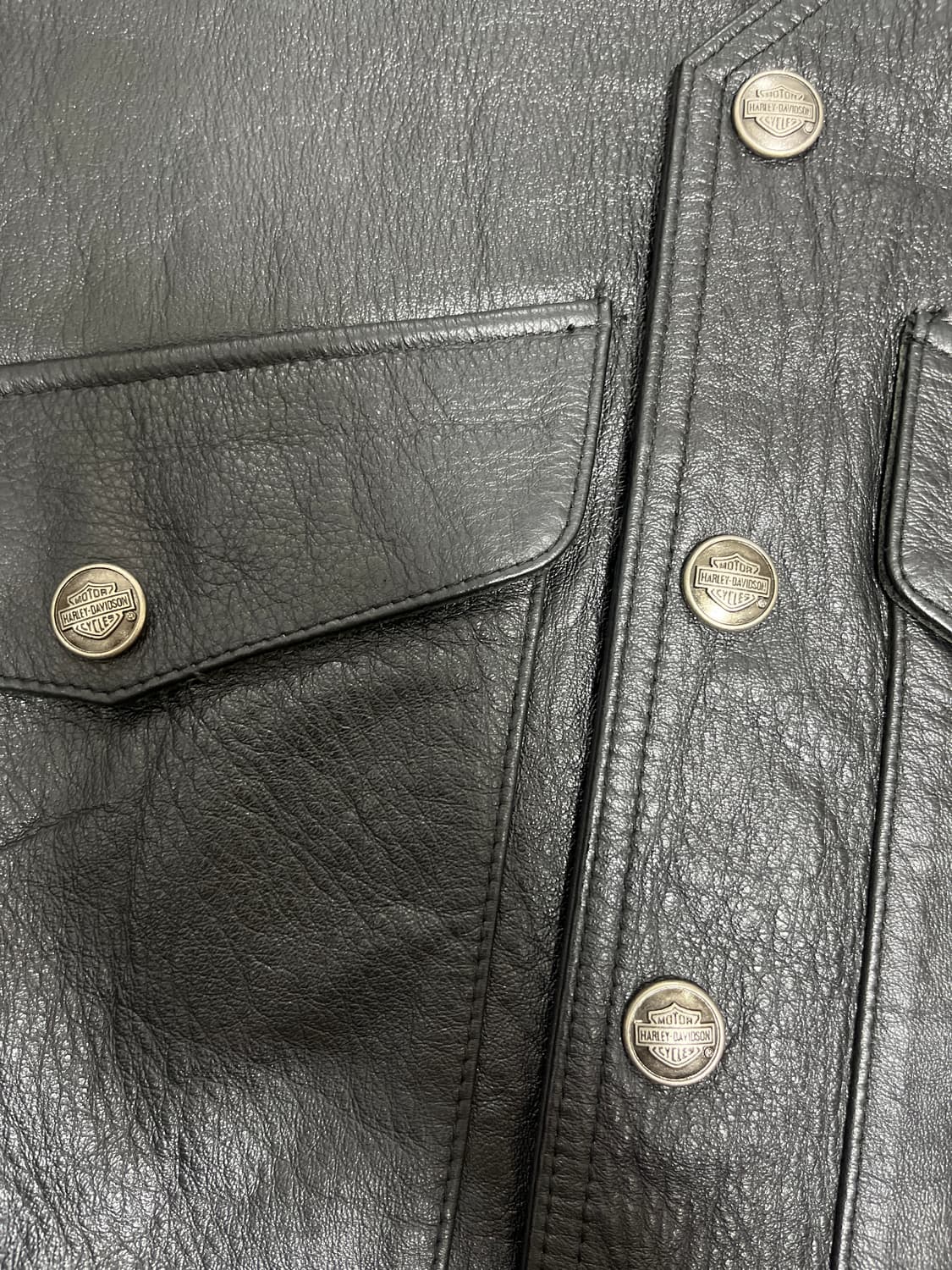 90's harley davidson leather vest 상품이미지2