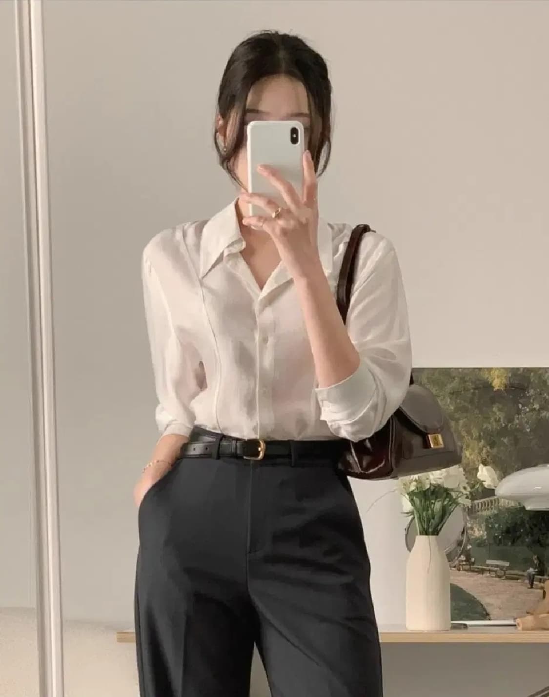 [새상품] 사색 빅카라 블라우스 상품이미지1