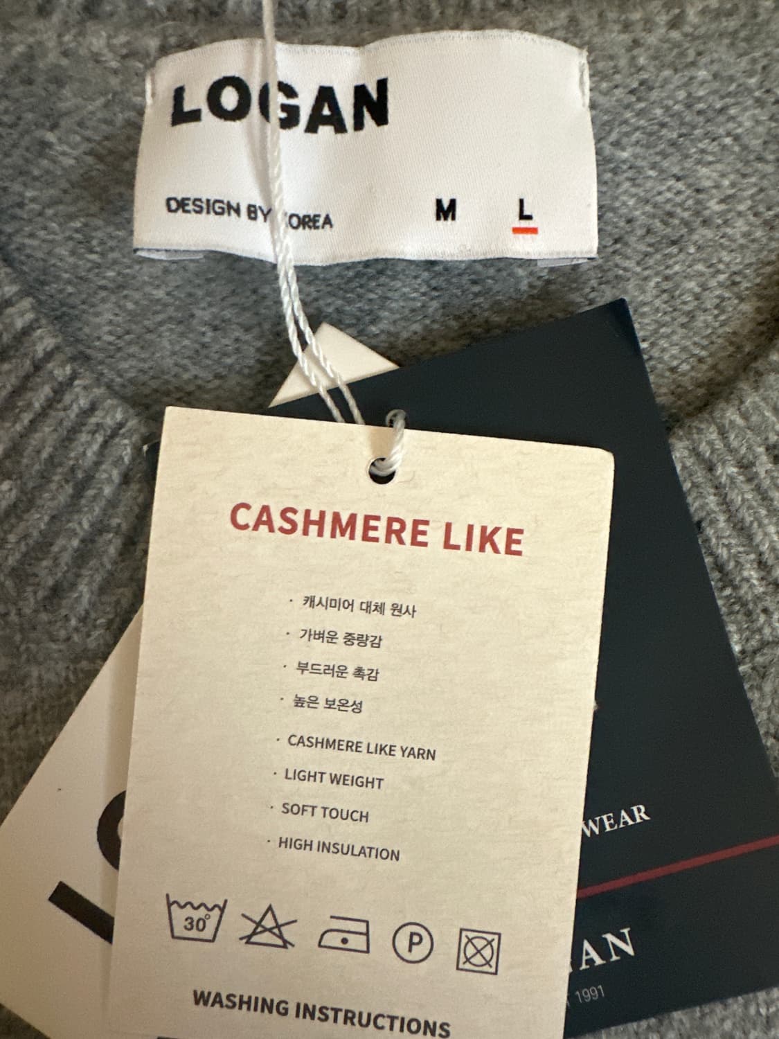 LOGAN 캐시미어 니트 L 새상품 상품이미지2