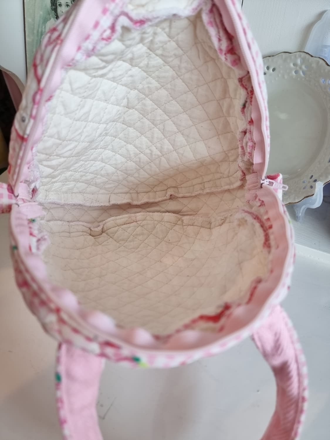 헬로키티 퀼팅 핸드메이드 원형 가방 상품이미지4