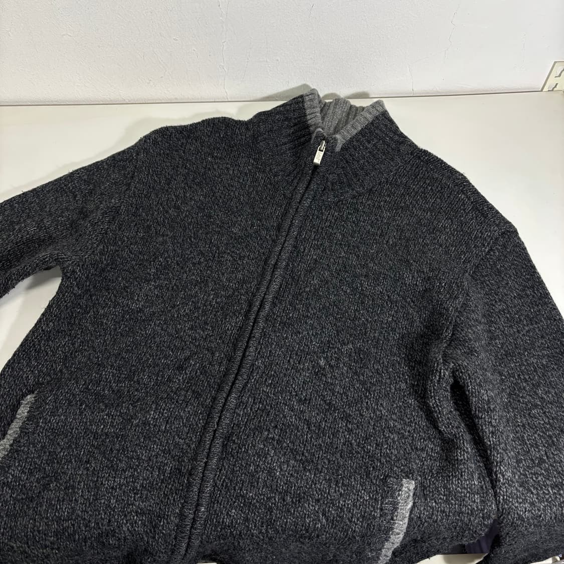 100 LEE 리 차콜 니트집업 상품이미지2