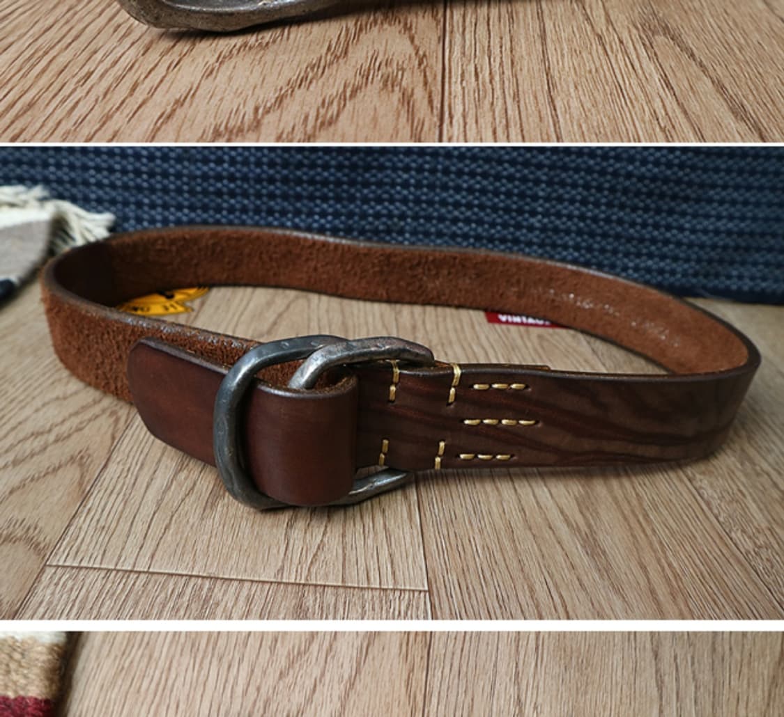일본판 LEVIS 리바이스 두툼하고 튼튼한 더블링 통가죽 벨트 상품이미지3