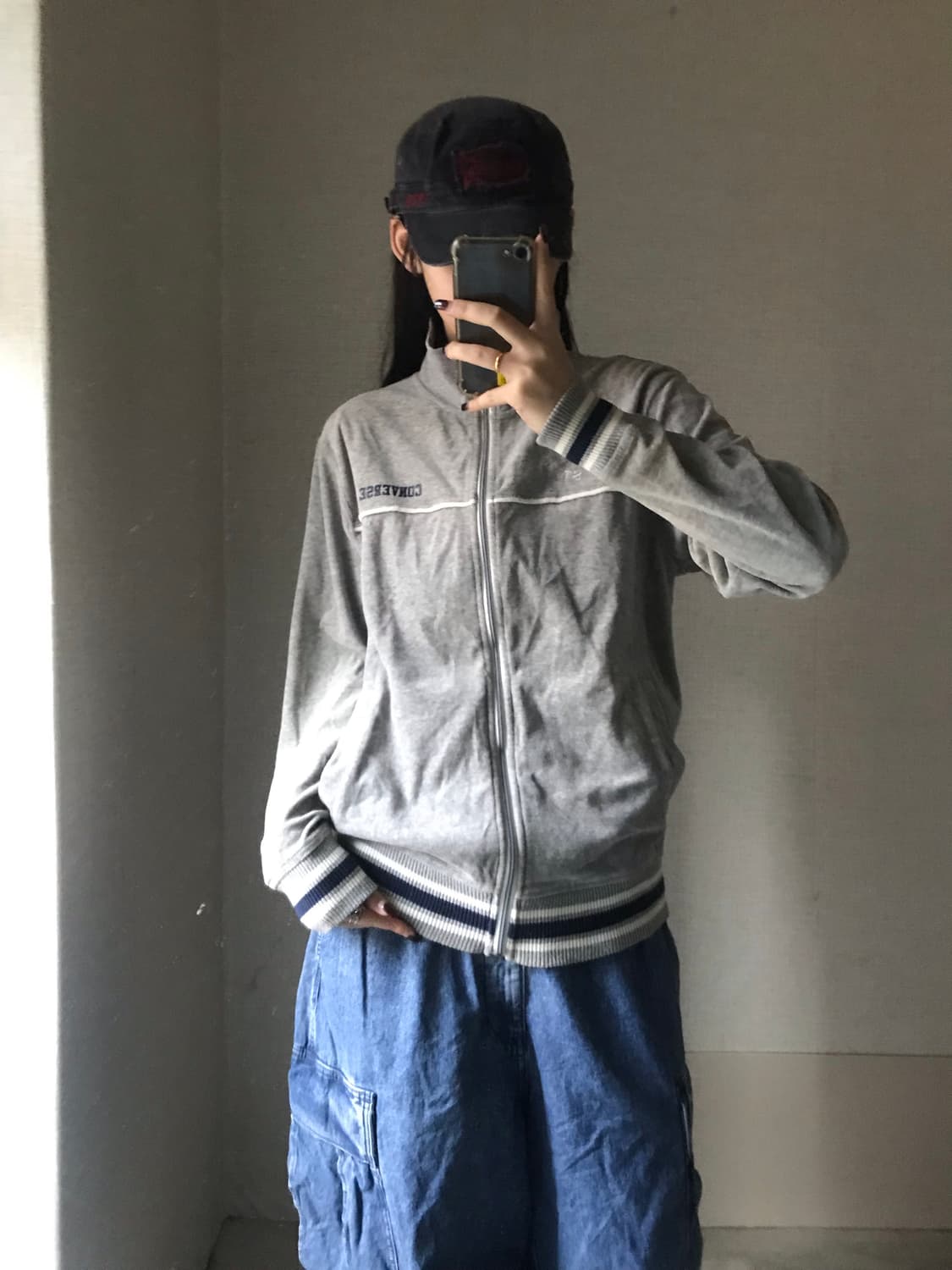 컨버스 그레이 벨벳 스타집업 상품이미지5