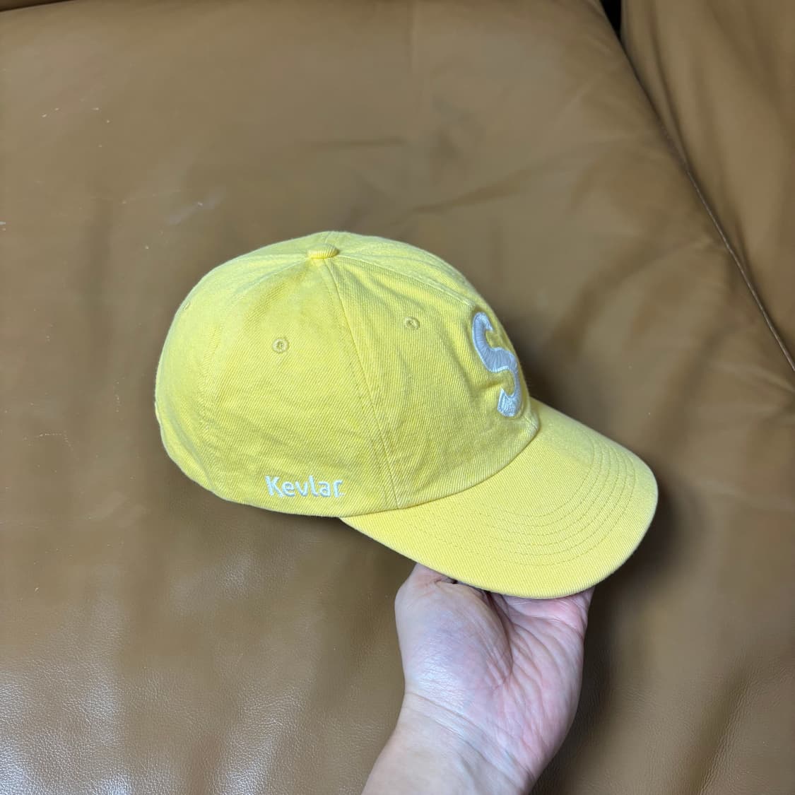 슈프림 S로고 볼캡 모자 22SS 케블라 옐로우 상품이미지5
