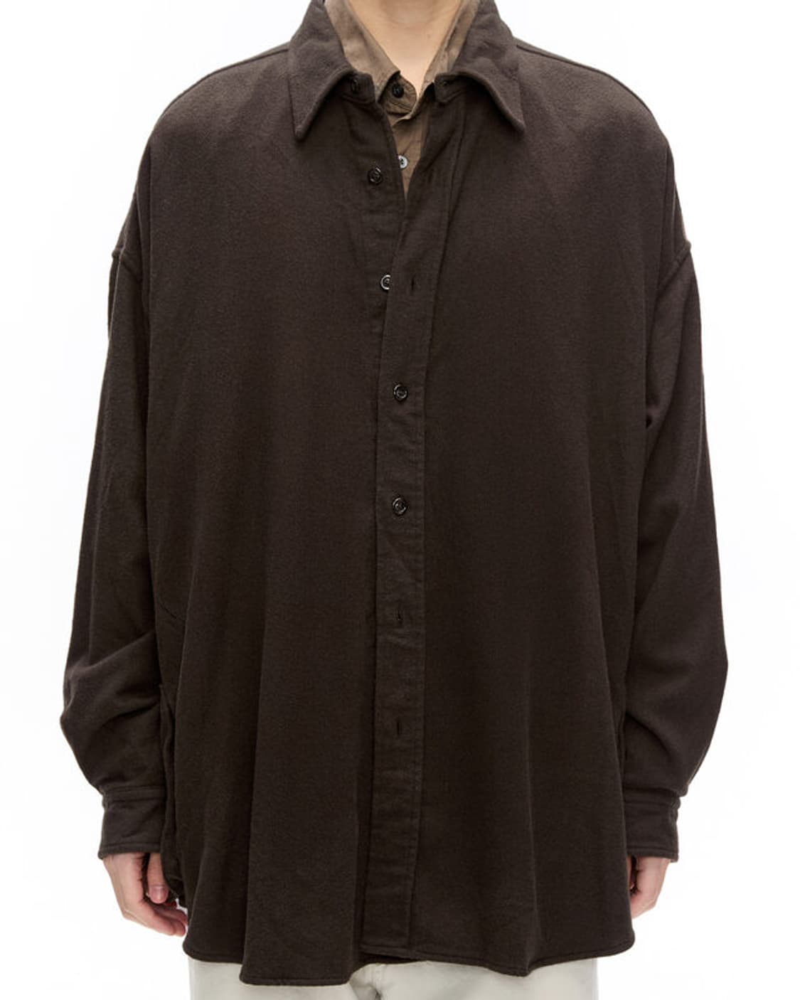 [4] 이얼즈어고 울 캐시미어 셔츠 자켓 브라운 상품이미지3