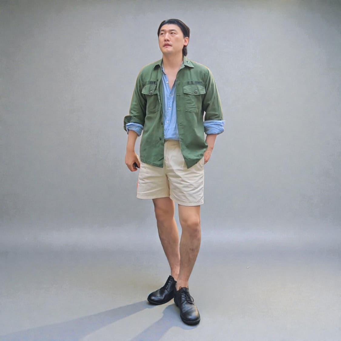 70s 오리지널 og107 컴뱃 유틸리티 셔츠 M0516 상품이미지1