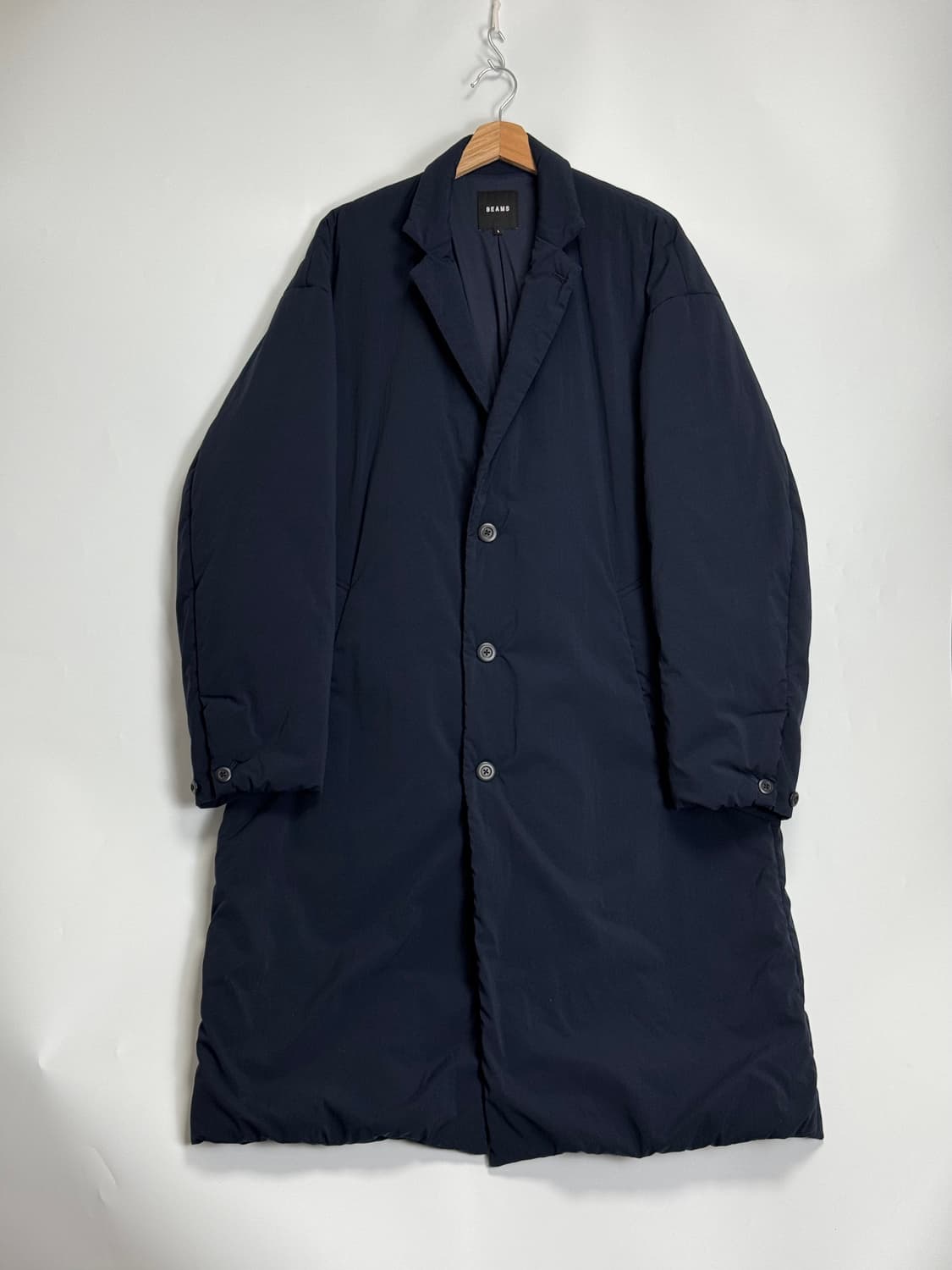 빔즈 안솜 패딩 오버 코트 네이비 L 상품이미지1