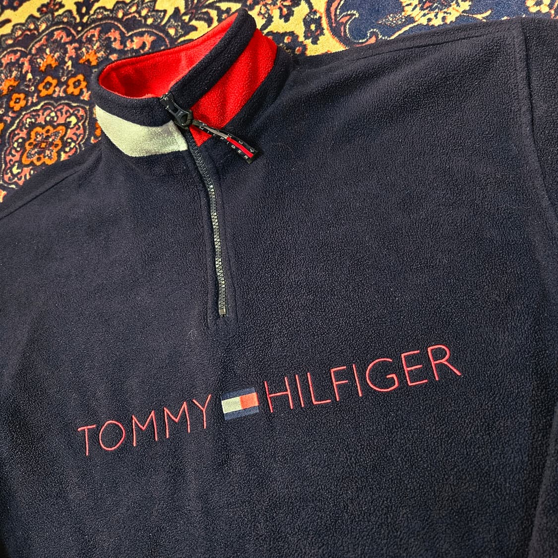 타미힐피거 플리스 루즈핏 센터로고 아노락 M size 상품이미지3