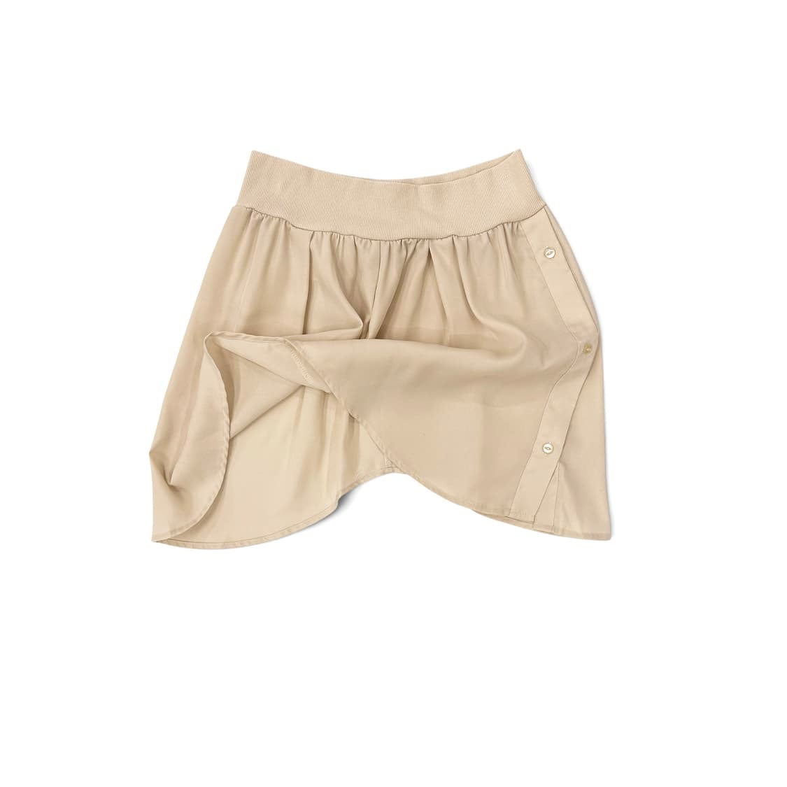 Beige Silky Button Layered Skirt 상품이미지2