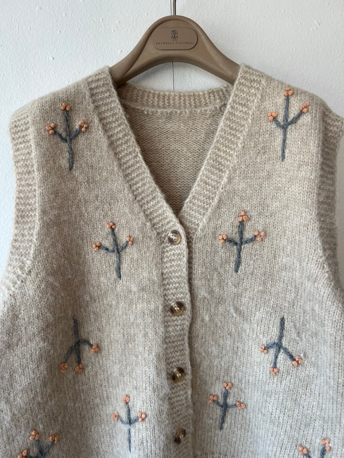 일본수입 여성 자수니트조끼 레이어드조끼 상품이미지1