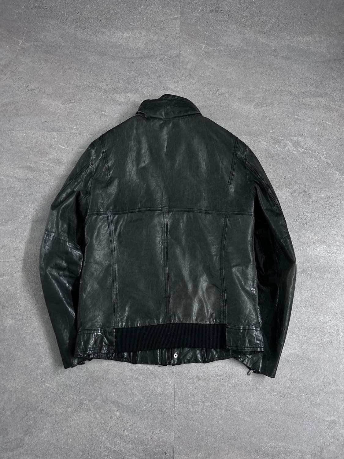 솔리드 옴므 3D 더블 포켓 레더 자켓 (히든 후디) 상품이미지6