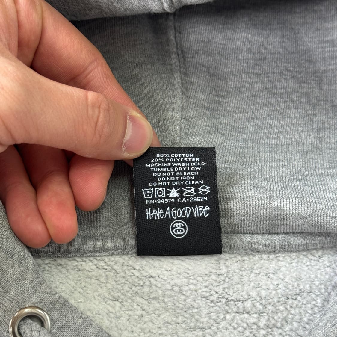 스투시 00s 월드투어 그레이 후드집업 L 상품이미지6