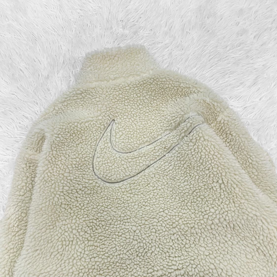 나이키 빅 스우시 셰르파 숏 플리스 자켓 아이보리 상품이미지5