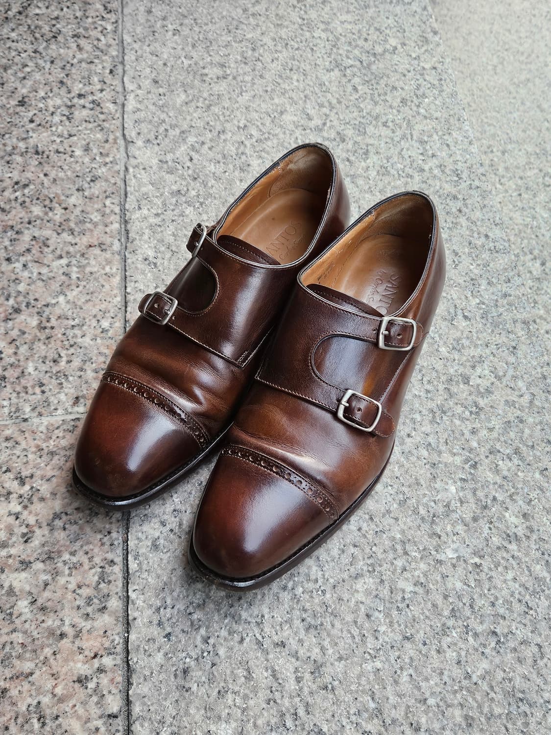 카를로스 산토스 더블 몽크 브라운 구두 UK5.5사이즈(245~250) 상품이미지1