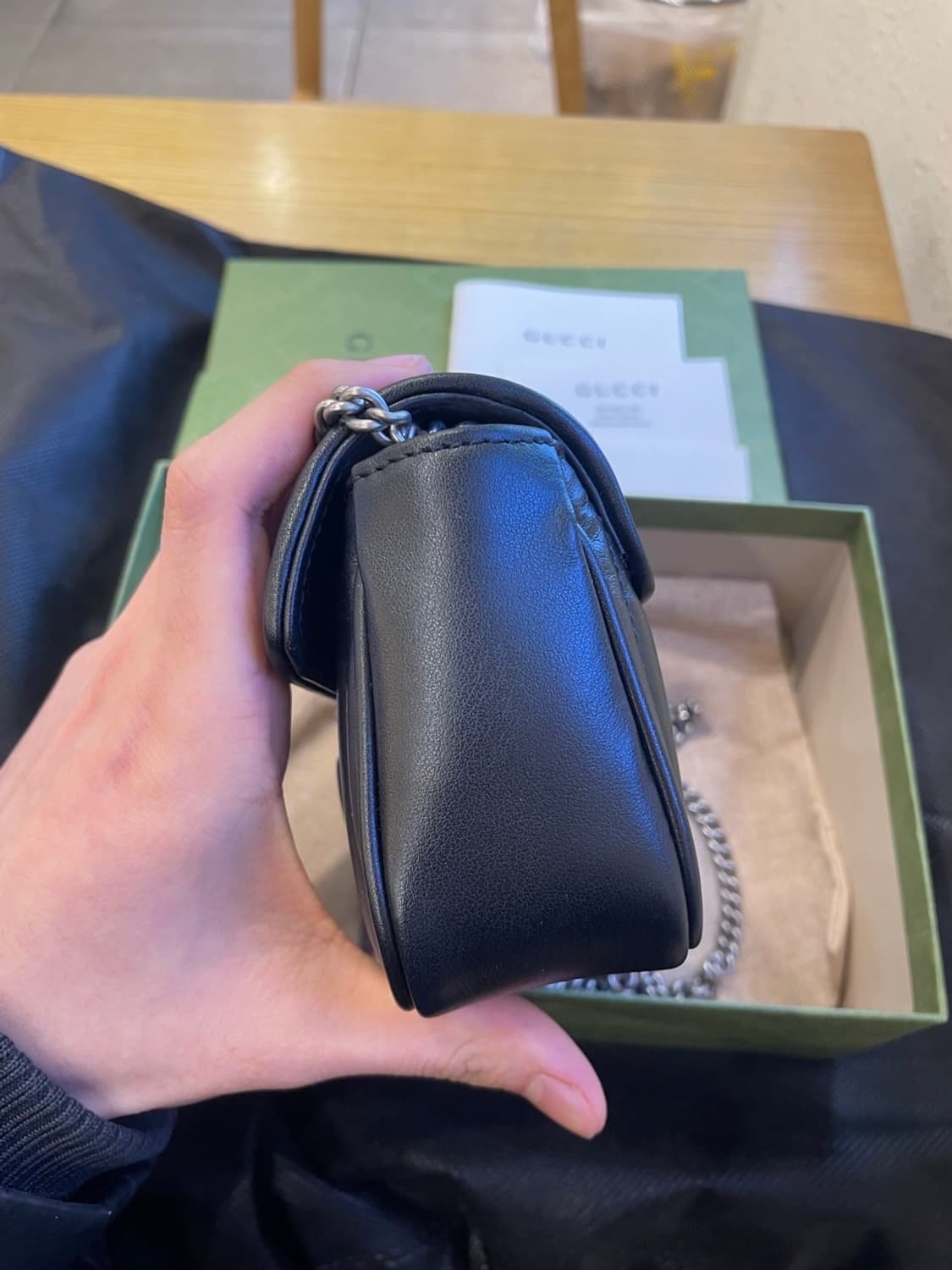 구찌 마틀라세 수퍼미니 블랙  상품이미지5