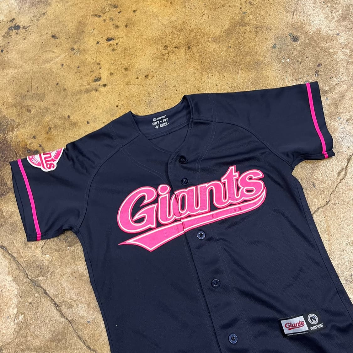 [정품/9호] 롯데자이언츠 핑크 반팔 유니폼 b10 상품이미지1