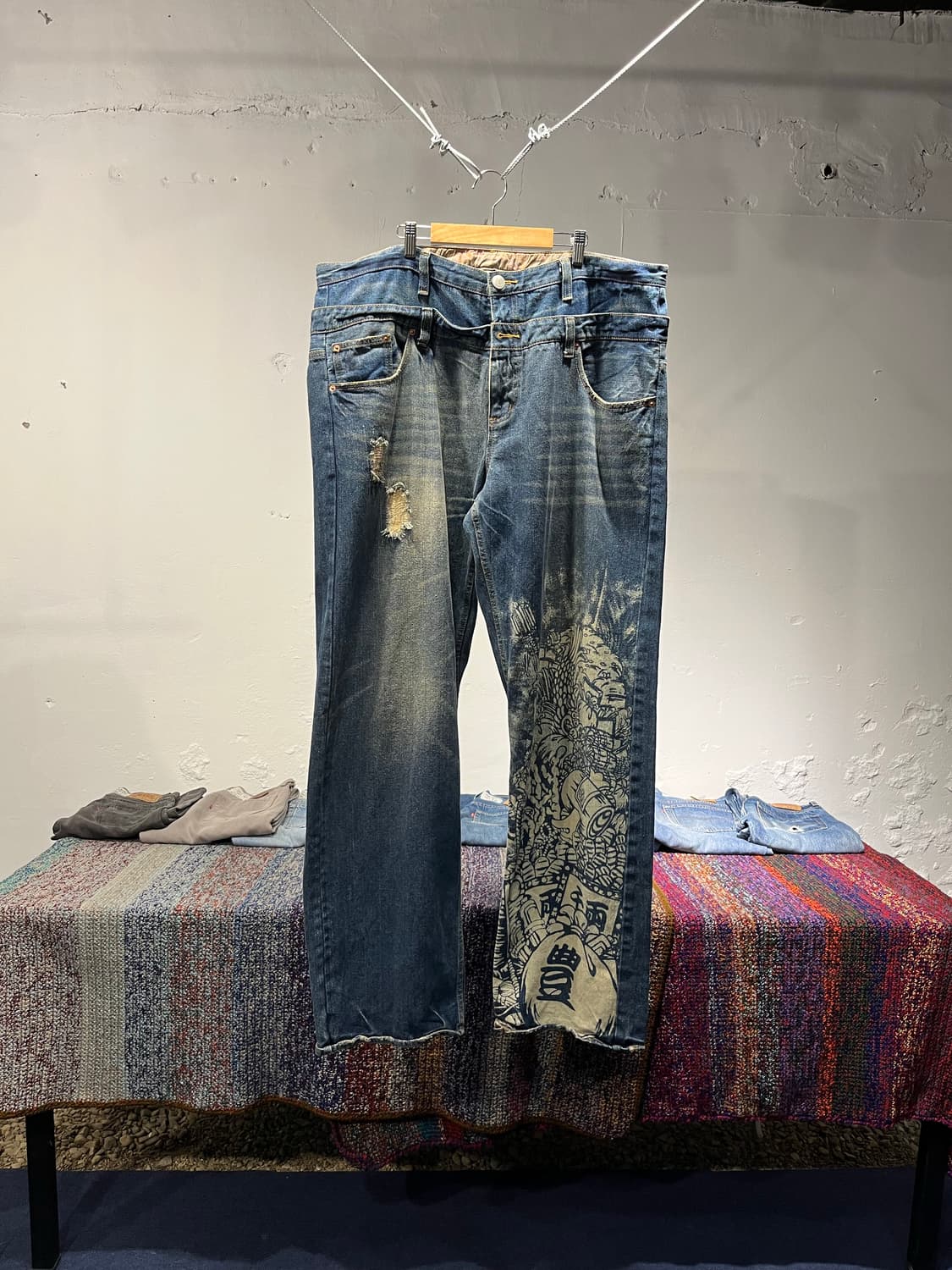 printing wide denim pants 상품이미지5