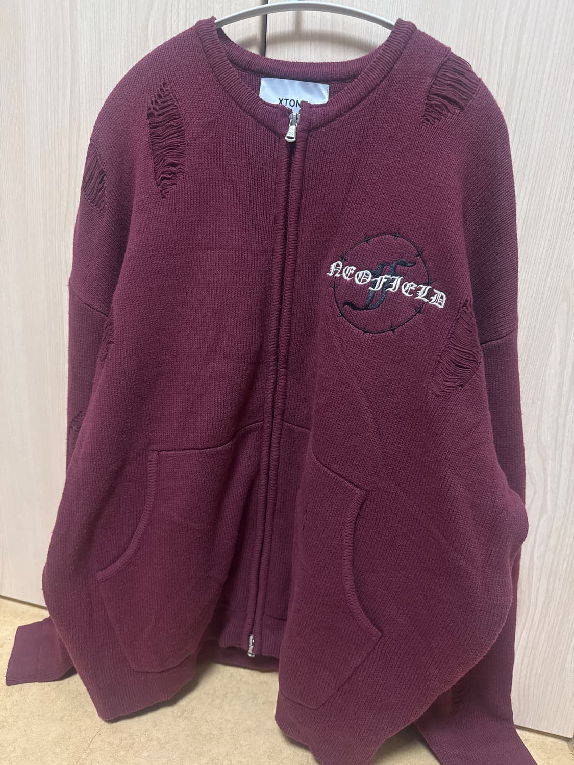 엑스톤즈 버건디 집업 M 상품이미지3