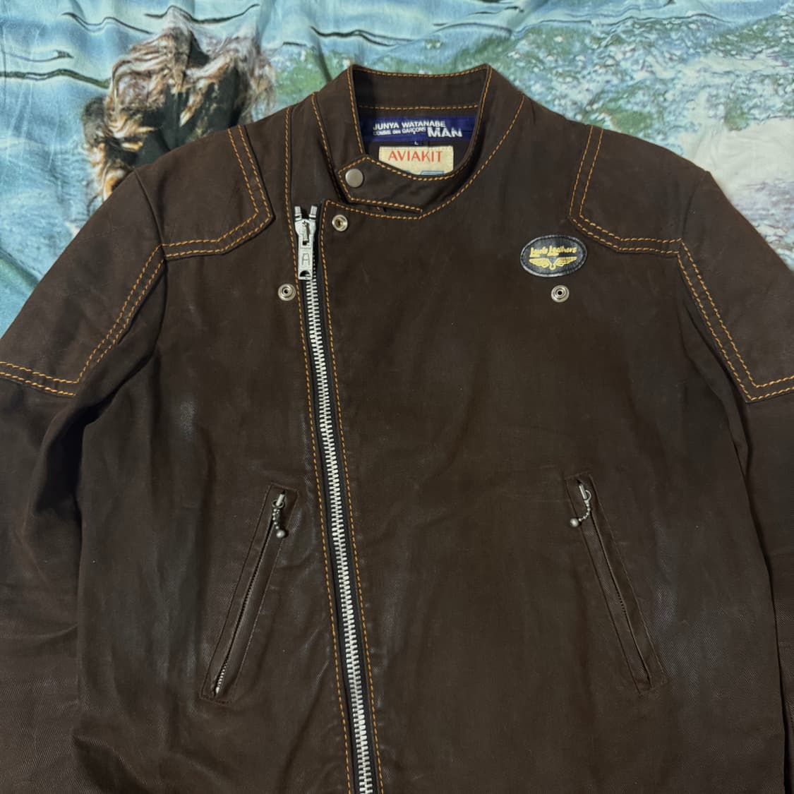 [L]준야와타나베x루이스레더 03AW 브라운 몰스킷 라이더 자켓 상품이미지3