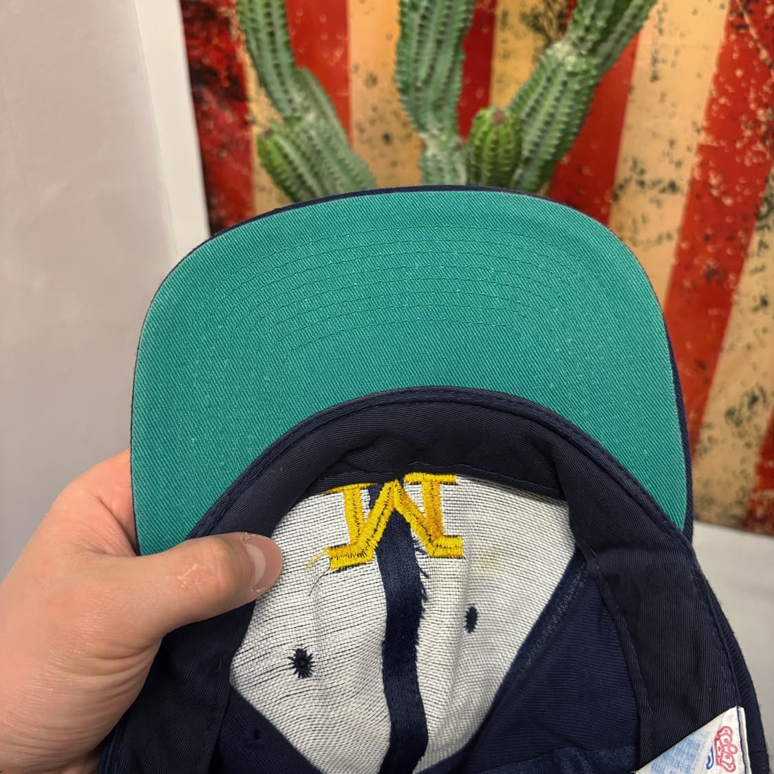 90s KC캡스 미시간 울버린즈 빅M 레터링 플랫 볼캡 N259 상품이미지5