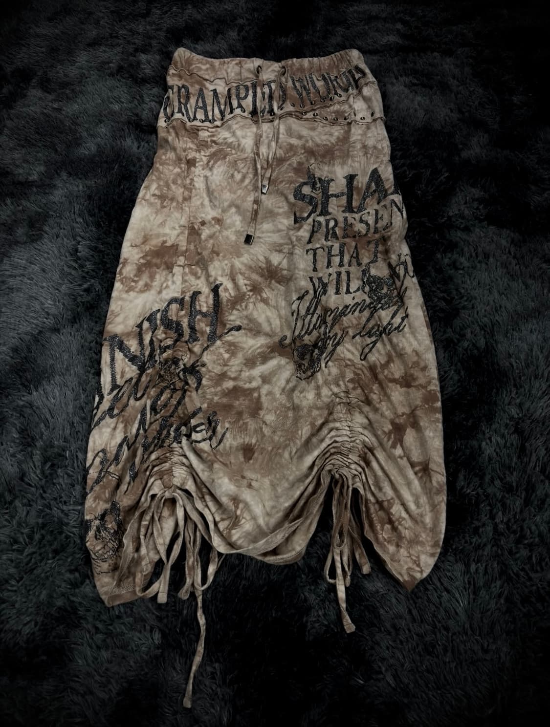 Ghost of Harlem 타이다이 레터링 셔링 롱스커트 상품이미지1