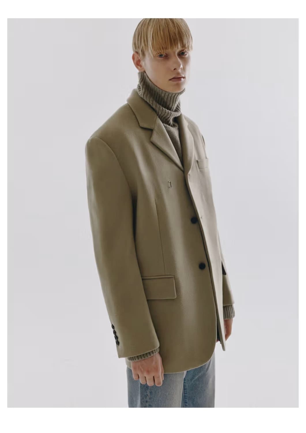 던스트 UNISEX 2-WAY 3 BUTTON HEAVY WOOL BLA 상품이미지5