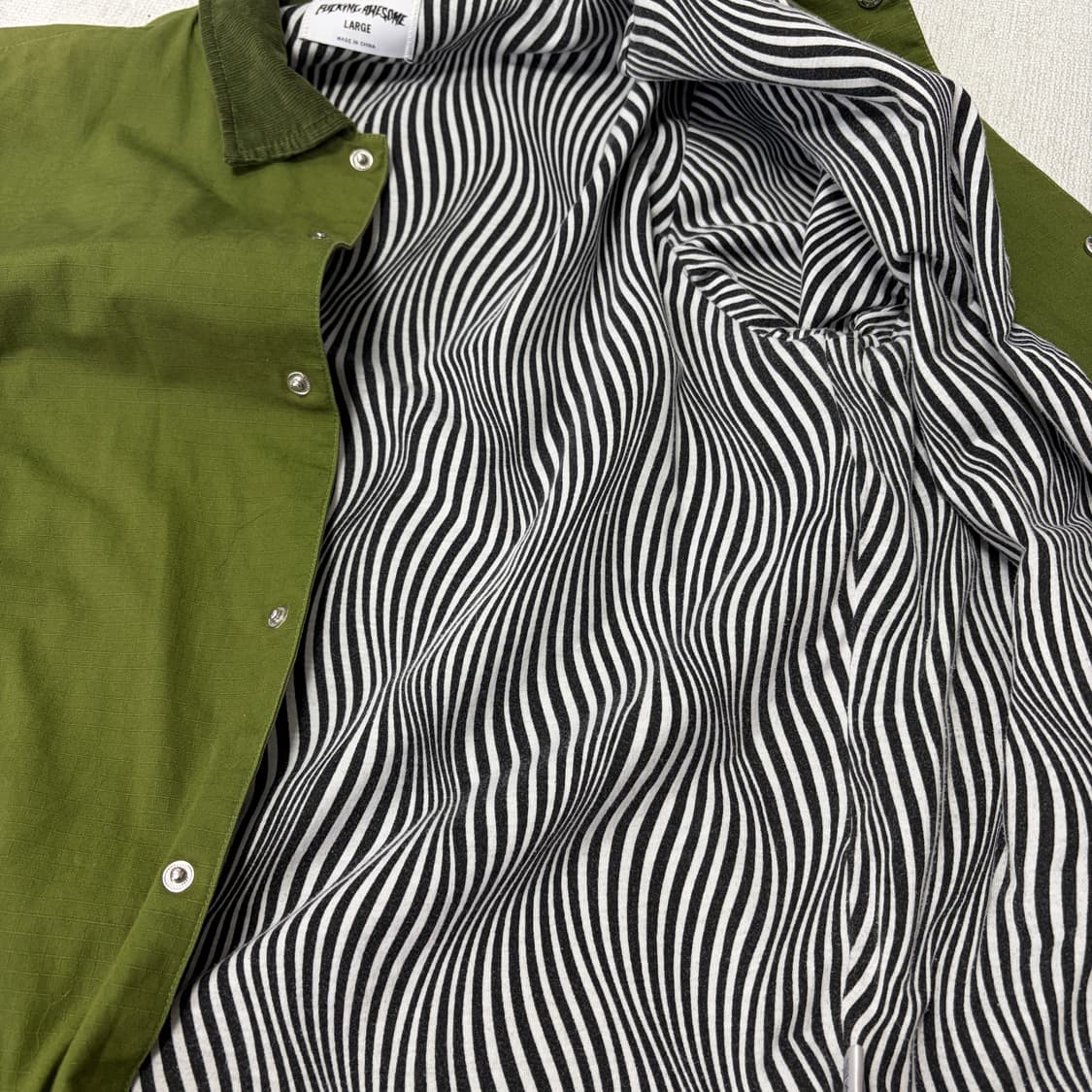 퍼킹어썸 코튼 립스탑 코치 자켓(L) 상품이미지3