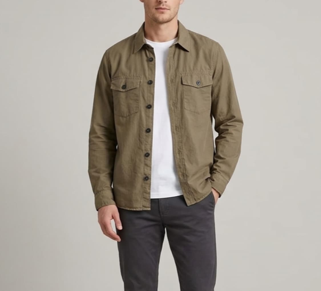 [100]시리즈 빈티지스타일 린넨 혼방 워크 셔츠 상품이미지1