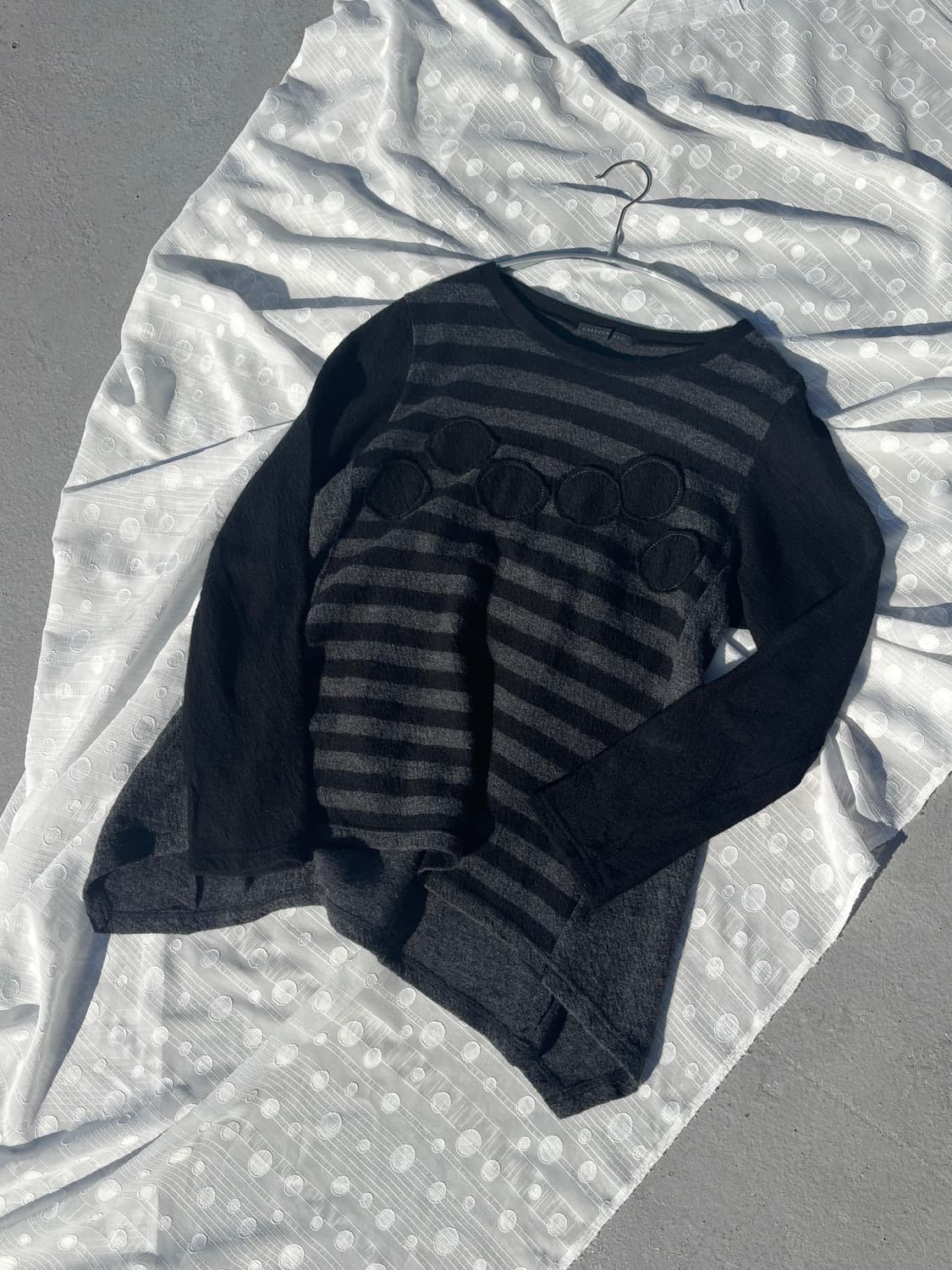 crescent duo 언발 스트라이프 배색 티셔츠 상품이미지1