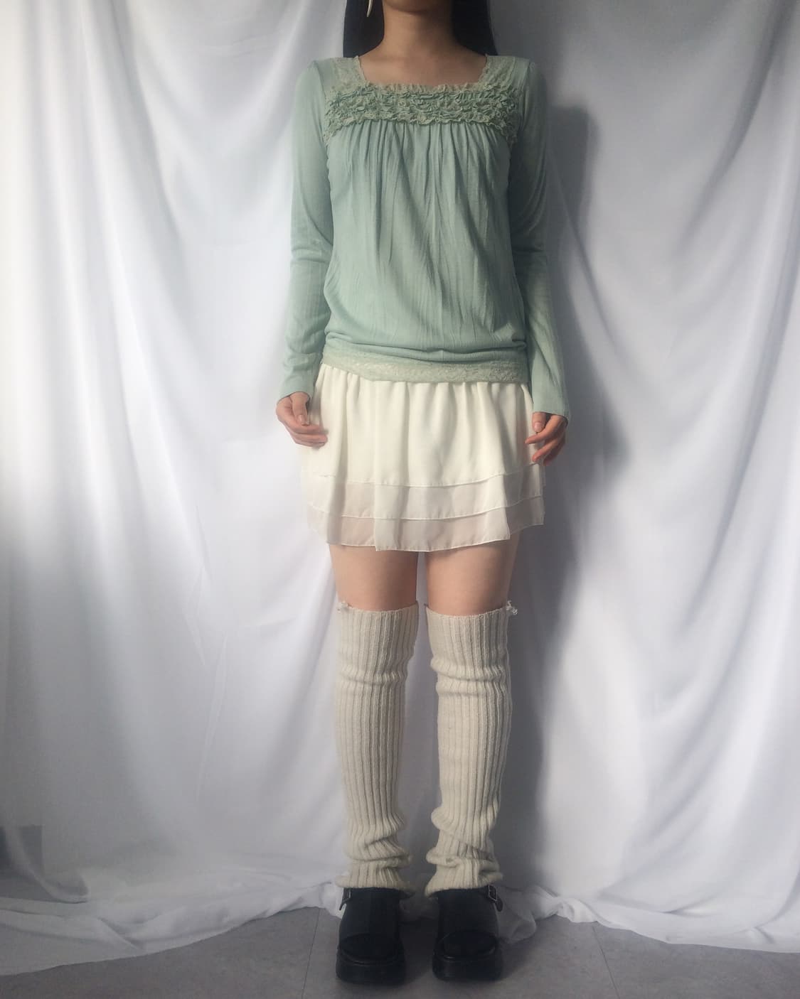 Frill trimming sleeve 상품이미지1