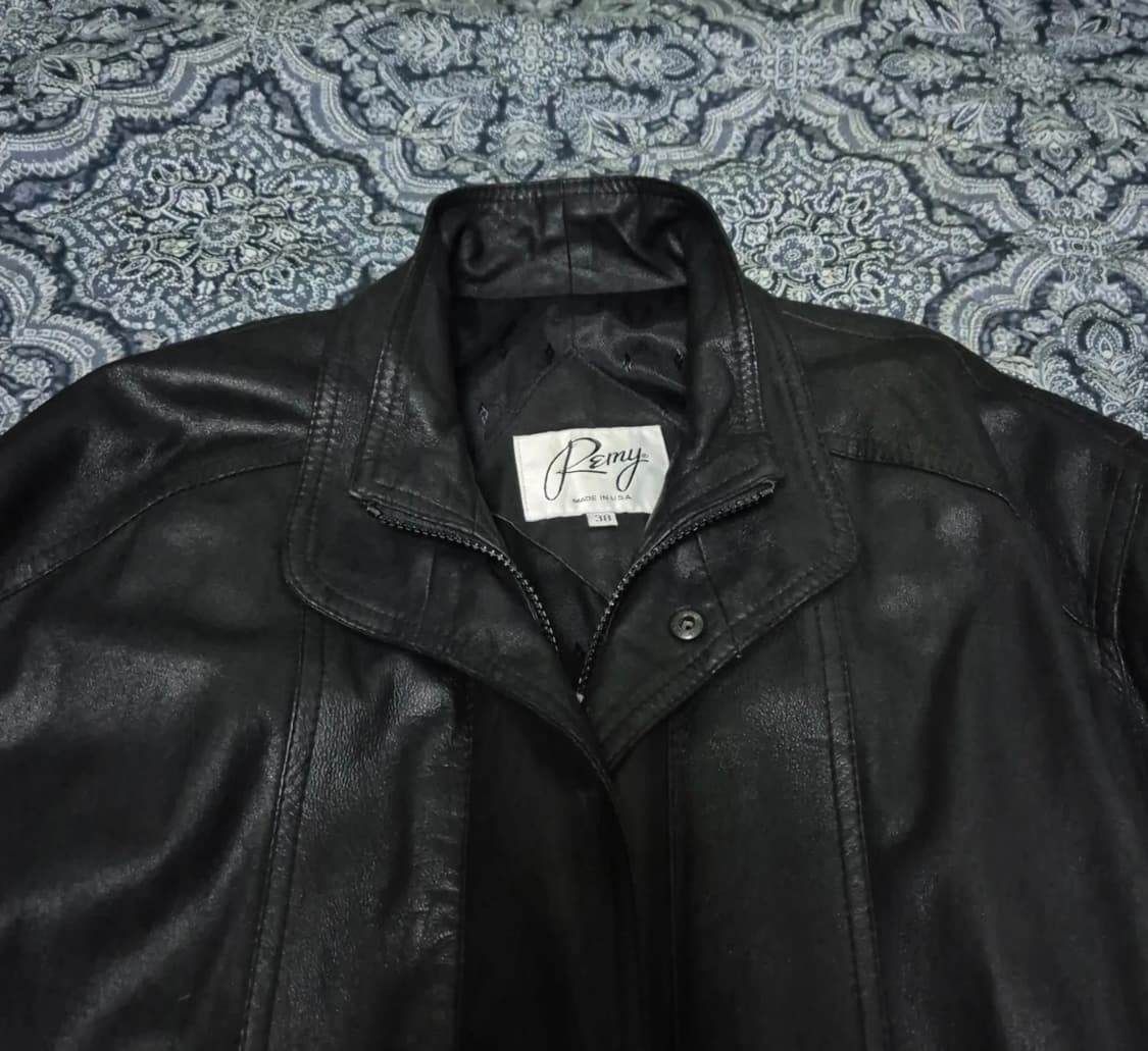 Remy 더블 카라 램스킨 블루종 38size 상품이미지2