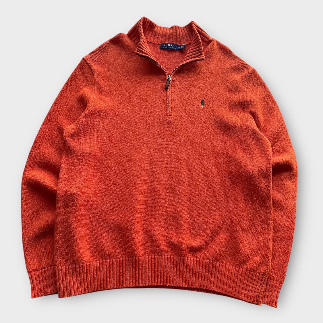 폴로 오렌지 하프 집업 니트 반집업 상품이미지1