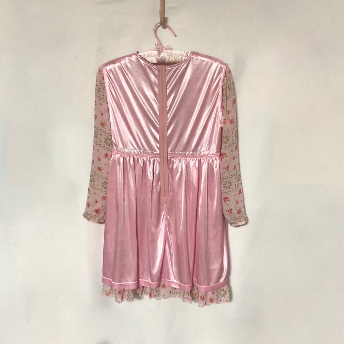 눈꽃 장미 무늬 레이스업 원피스 핑크 상품이미지8