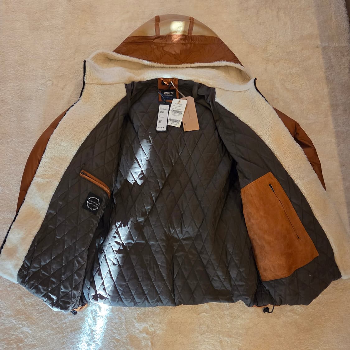 EMMETI 가죽 패딩  브라운 IT48 상품이미지4