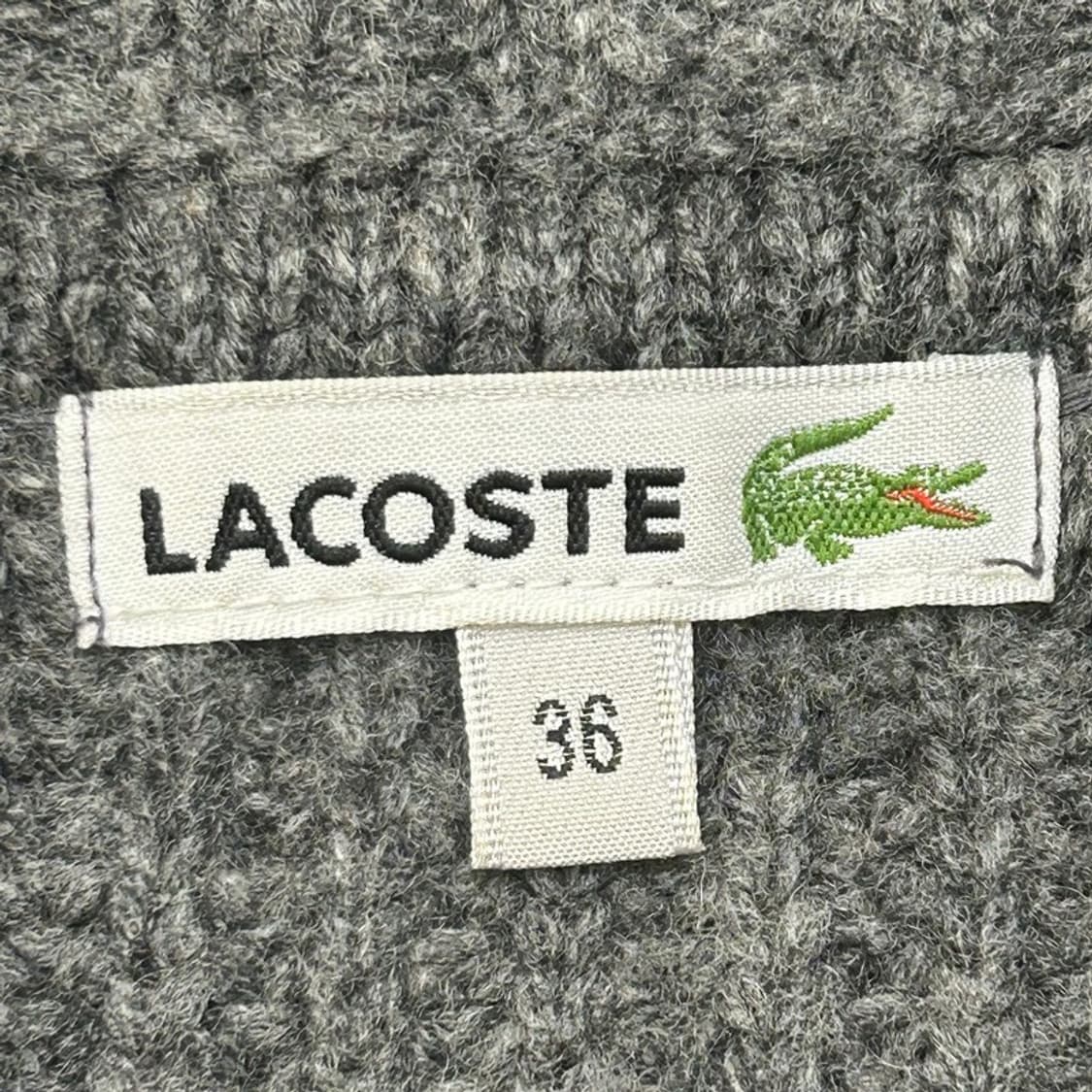 라코스테 여성용 그레이 숄 카라 울 가디건 36 상품이미지5