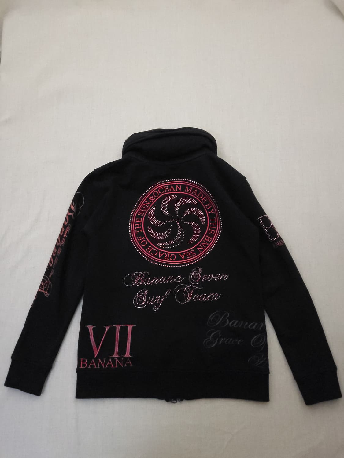 BANANA SEVEN 블랙 프린팅 후드집업 L 상품이미지8